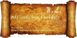 Mészáros Lestár névjegykártya